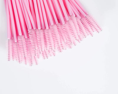 100 Counts Disposable Eyelash Spoolies – Mascara Wand Applicator for Lash Extensions, Eyebrow Grooming & Eye Makeup